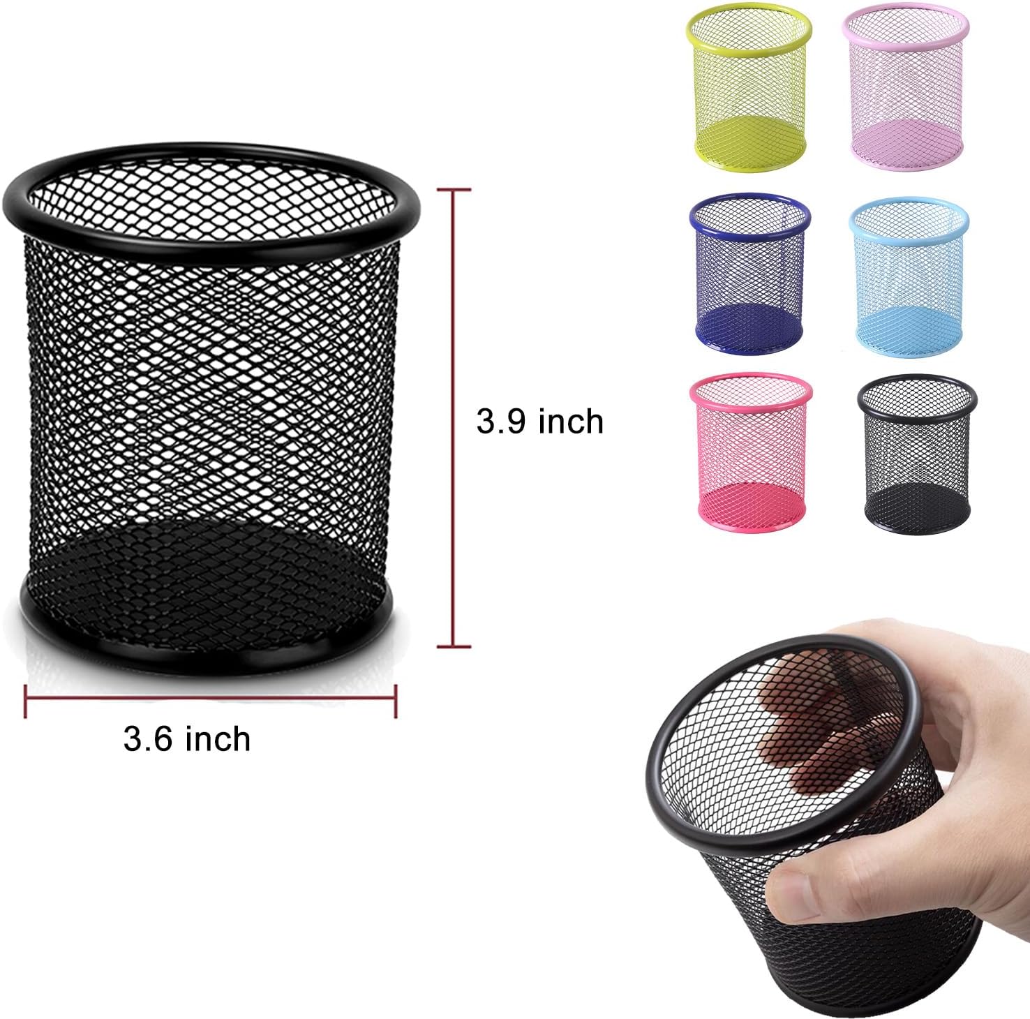 Pen Holder Pencil Organizer Mesh Cup Marker Tape Clip Scissors Container for Office Desk School Student and Teacher image 2