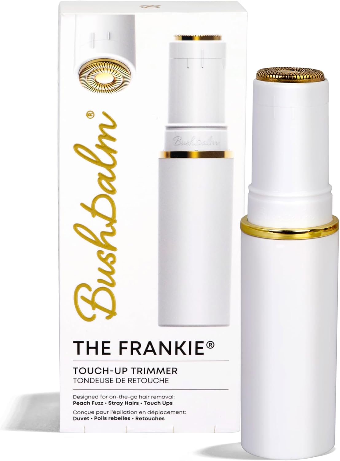 Bushbalm Touch-Up Trimmer – Painless Hair Remover for Face, Bikini, and Stray Hairs – Waterproof Cordless Rechargeable Grooming Tool with LED Light – Frankie Bushbalm Touch-Up Trimmer – Painless Hair Remover for Face, Bikini, and Stray Hairs – Waterproof Cordless Rechargeable Grooming Tool with LED Light – Frankie