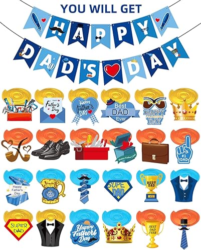 Miniatura 2 de Decoraciones colgantes para el Día del Padre, 25 unidades, decoración del día del padre para el hogar del día del padre, decoración de techo de