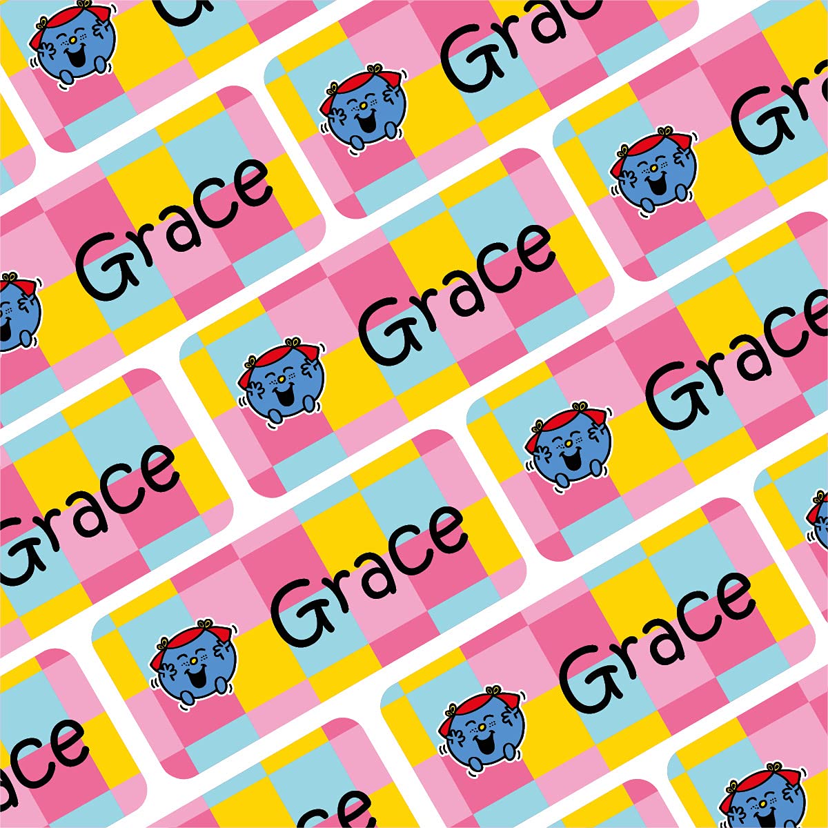 My Nametags® 56 Mr Men & Little Miss Name Stickers | Washable Name Tags for School, Kindergarten, Nursery | Mr. Men Stickers for Clothes, Shoes, Stationery & Kid's Items | Little Miss Giggles Labels — image 1