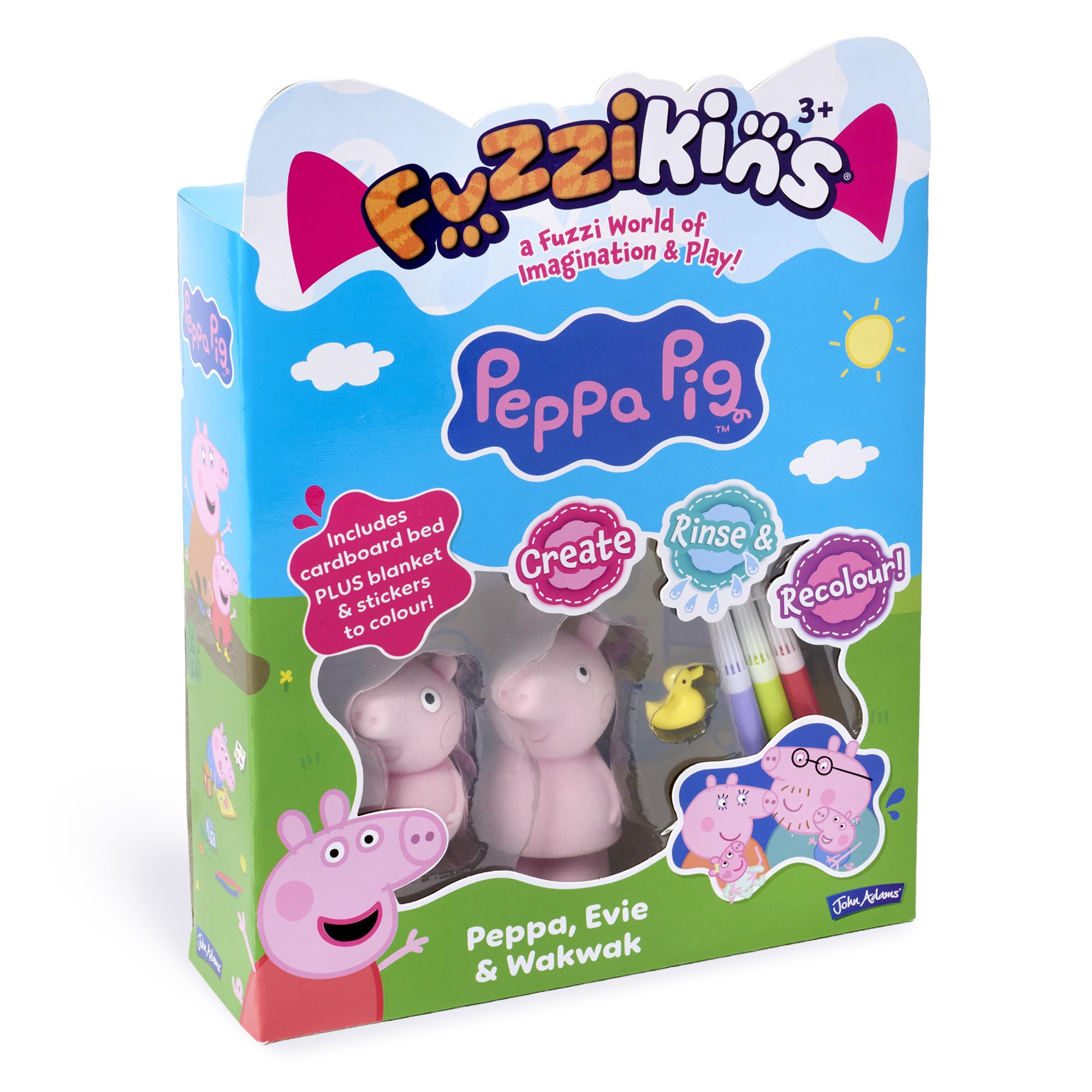 Fuzzikins Peppa Pig Colouring Kit with Peppa, Evie and Wakwak, Ages 3+