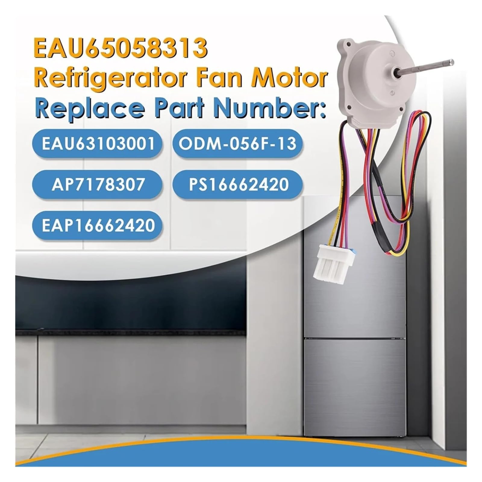 EAU65058313 Motore Ventola Evaporatore Frigorifero For Congelatore Sostituisci EAU63103001 AP7178307 PS16662420 DC12V-T33C
