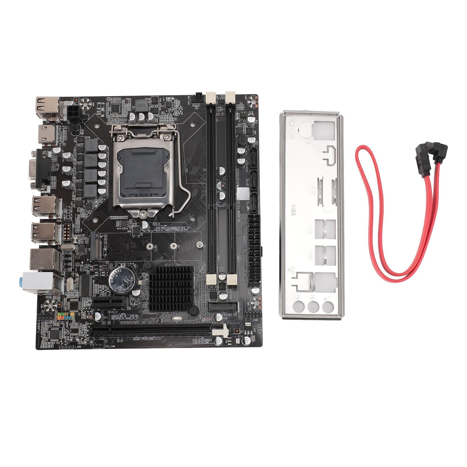 Dpofirs Placa Base H55 LGA 1156, para Core Generation I3 I5 I7, Placa Base de Servidor de PC, 2 × DDR3, Ranura para Tarjeta Gráfica PCIE X16, Placa Base de Computadora para Juegos