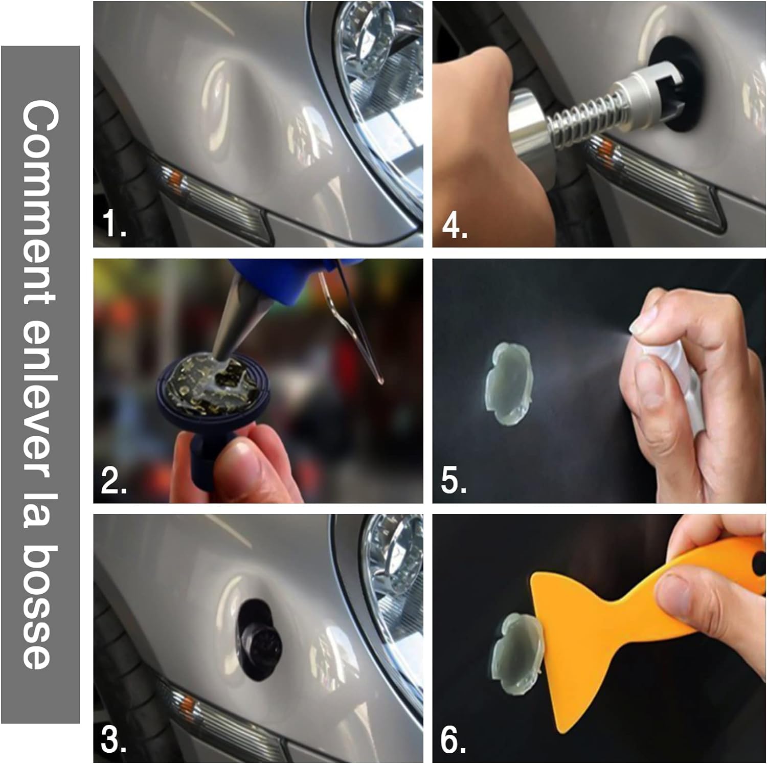 Manelord Ventouse Carrosserie et Kit Debosselage sans Peinture avec Pistolet à Colle, Debosselage Carrosserie, pour Voiture, Réfrigérateur, Moto Corps, Porte