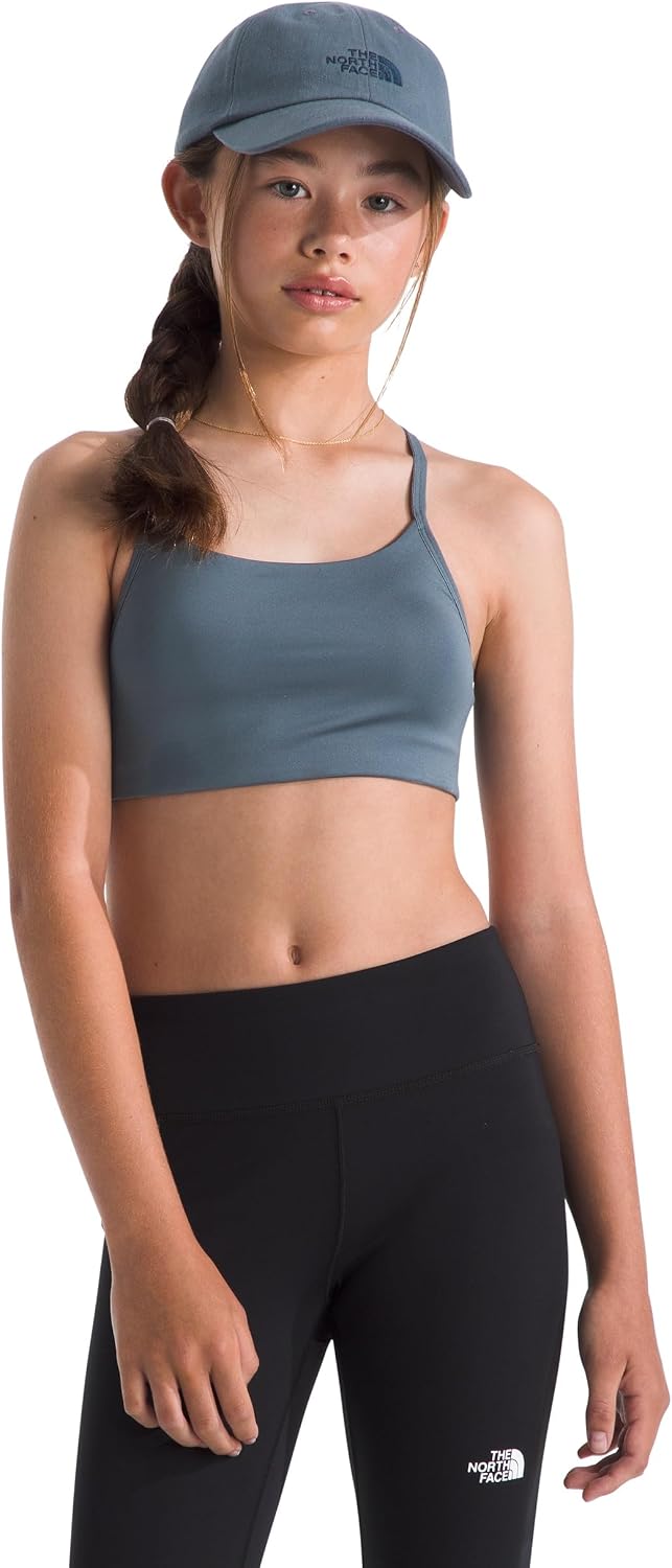 The North Face Girls' Flex Bra - Moisture-Wicking Girls' Activewear, Scoop Neck, Adjustable Straps