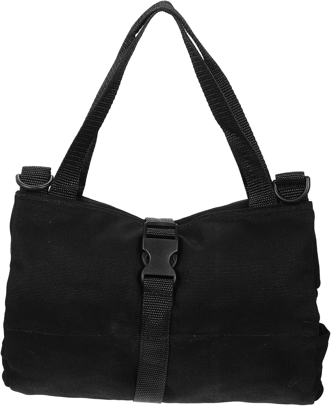 Canvas Car Tool Storage Bag Hanging Organizer, Black Auto Seat Back Pouch with Multi-compartment, Folding Fixing Tool Pouch for Electrician and Automotive Maintenance