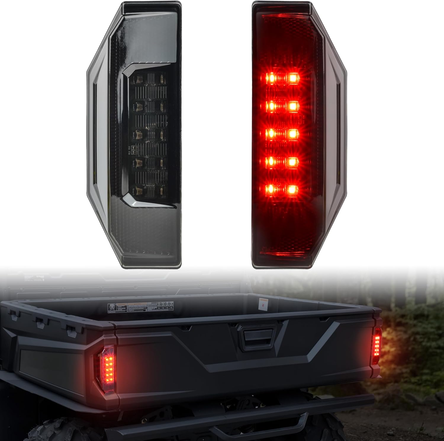 SAUTVS Ranger Tail Lights, Smoked Black LED Taillights Rear Brake Stop Lamps for Polaris Ranger 570 Full Size XP 900 1000 GENERAL 1000 2015-2020 Accessories(2PCS, Replace #2412774)