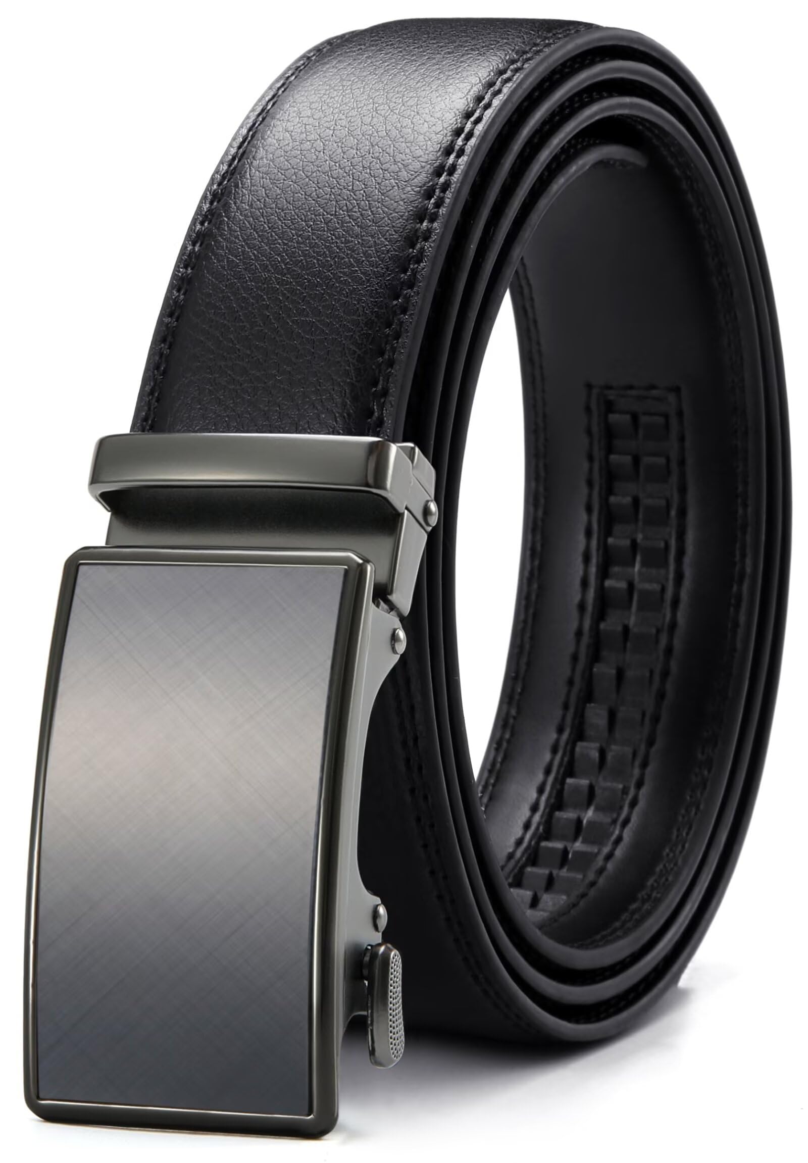 CHAOREN Automatik Gürtel Herren, Buckley Ledergürtel Ratsche Automatikschließe für Herren Business Anzug, 35mm Breit Gürtel ohne Löcher, Größe Angepasst