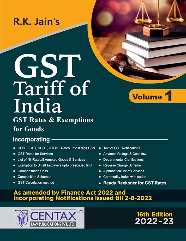 Gst Tariff Of India 14th Edition 202122 By Jain Published, 49 OFF