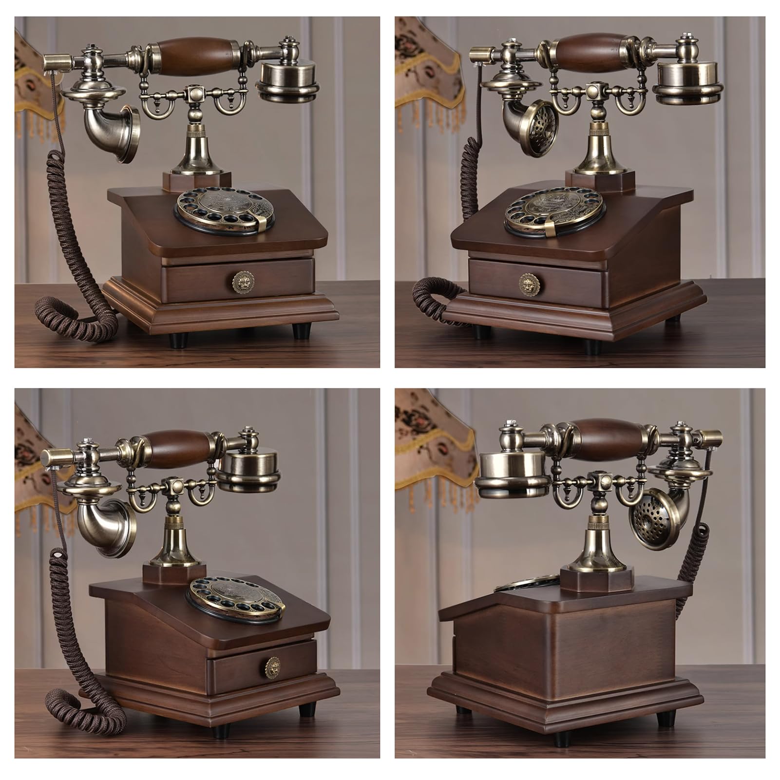 Zabytkowe Telefony Stacjonarne, Retro Telefon Z Tarczą Obrotową, Staromodny Telefon Stacjonarny Z Dzwonkiem Mechanicznym, Antyczny Telefon Biurkowy Do Szkoły, Domu I Biura, B, A