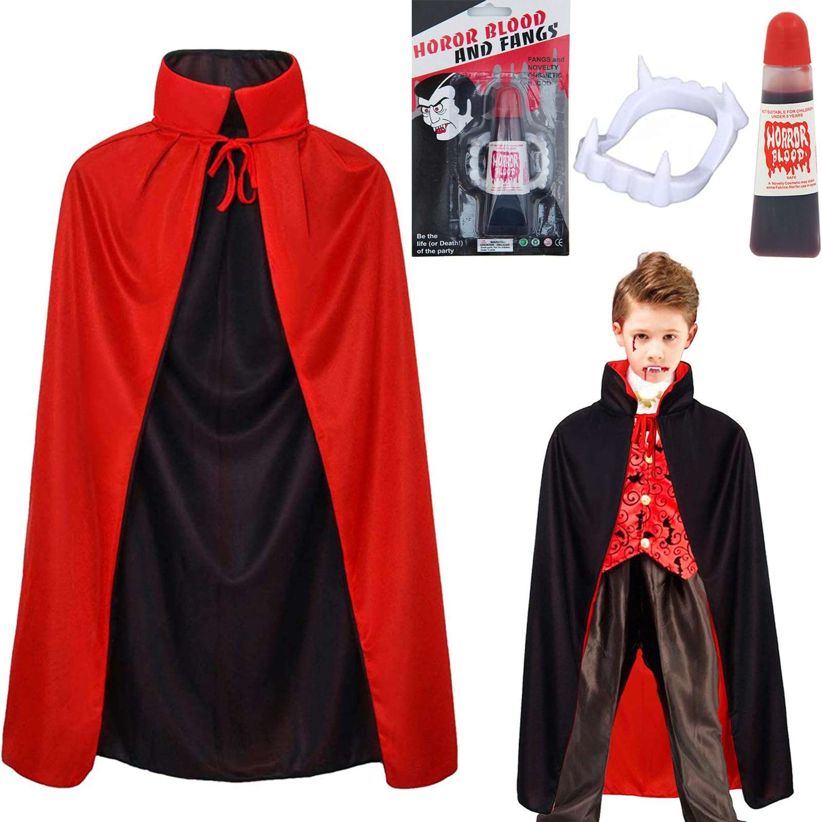 Winwild Halloween Vampire Costume - Dracula Cape for Boys and Men