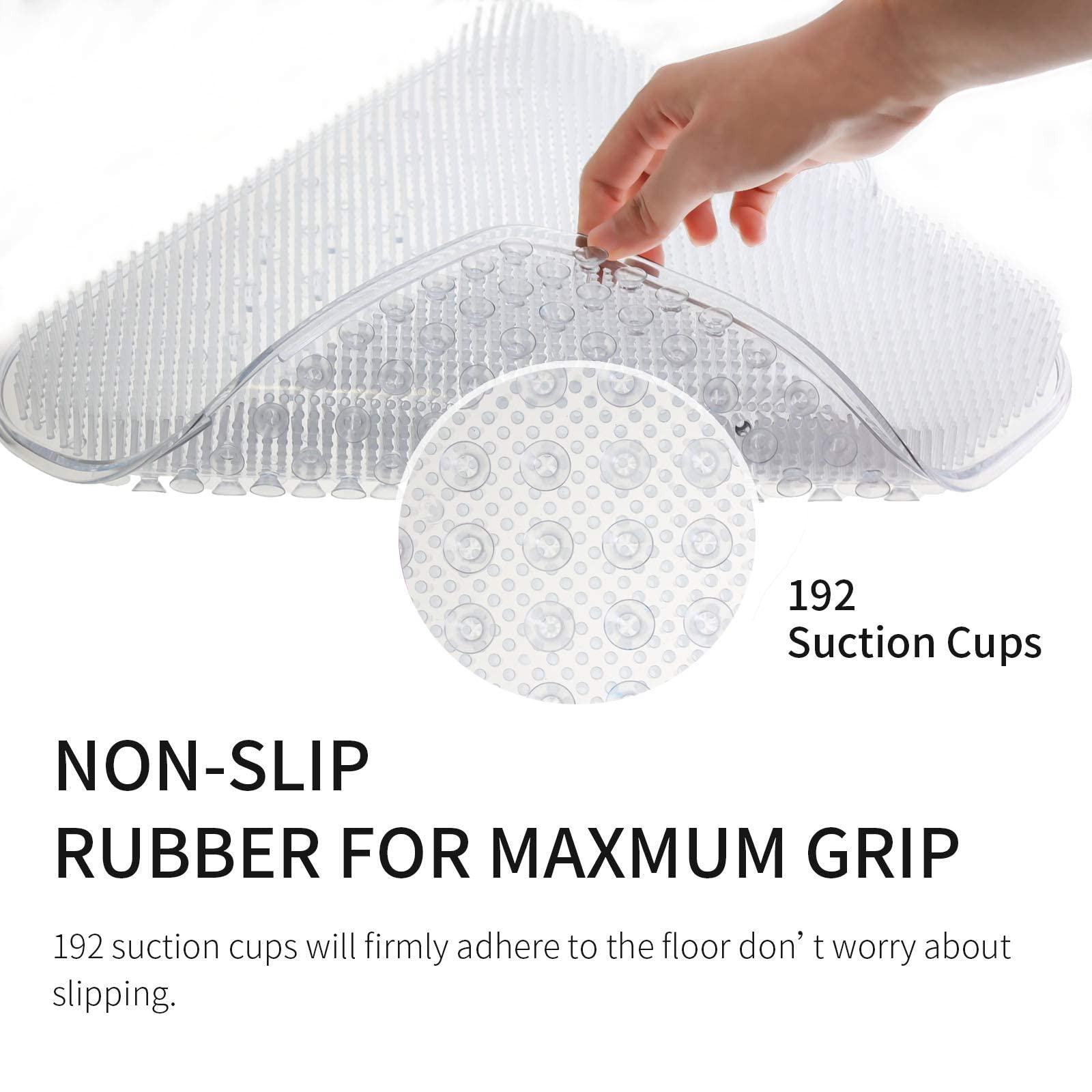 Limpiador de pies de ducha, masajeador exfoliante de pies, masajeador de pies de spa más grande, tapete masajeador de pies con ventosas antideslizantes, D