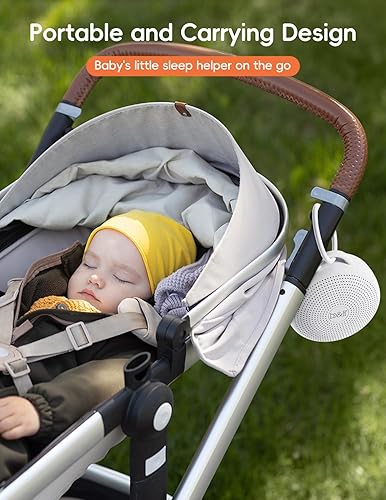 Miniatura 2 de b&h Máquina portátil de ruido blanco con luz nocturna, máquina de sonido para bebé, altavoz Bluetooth, 24 sonidos relajantes, luz de 9 colores,