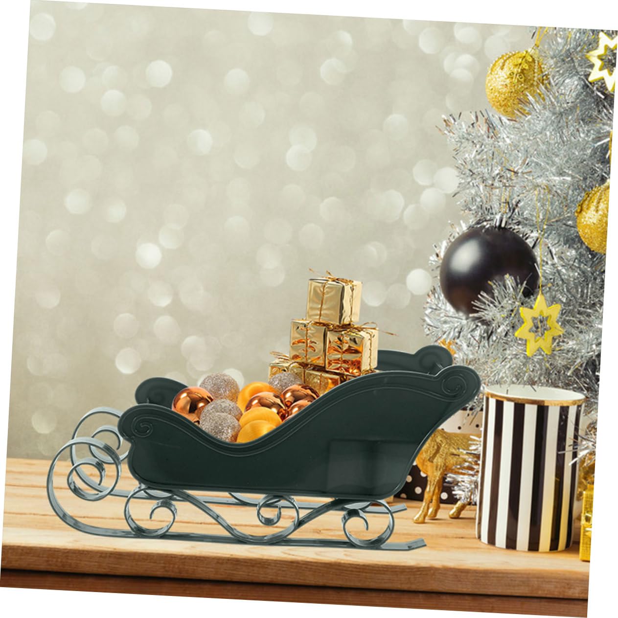 Zerodeko 3 Sätze Weihnachten Schlitten Fahren Schneemann- Winterdeko Pappschlitten Schlittenverzierung -weihnachtsschmuck Mini-weihnachtsschlitten Green 2 Stücke * 3