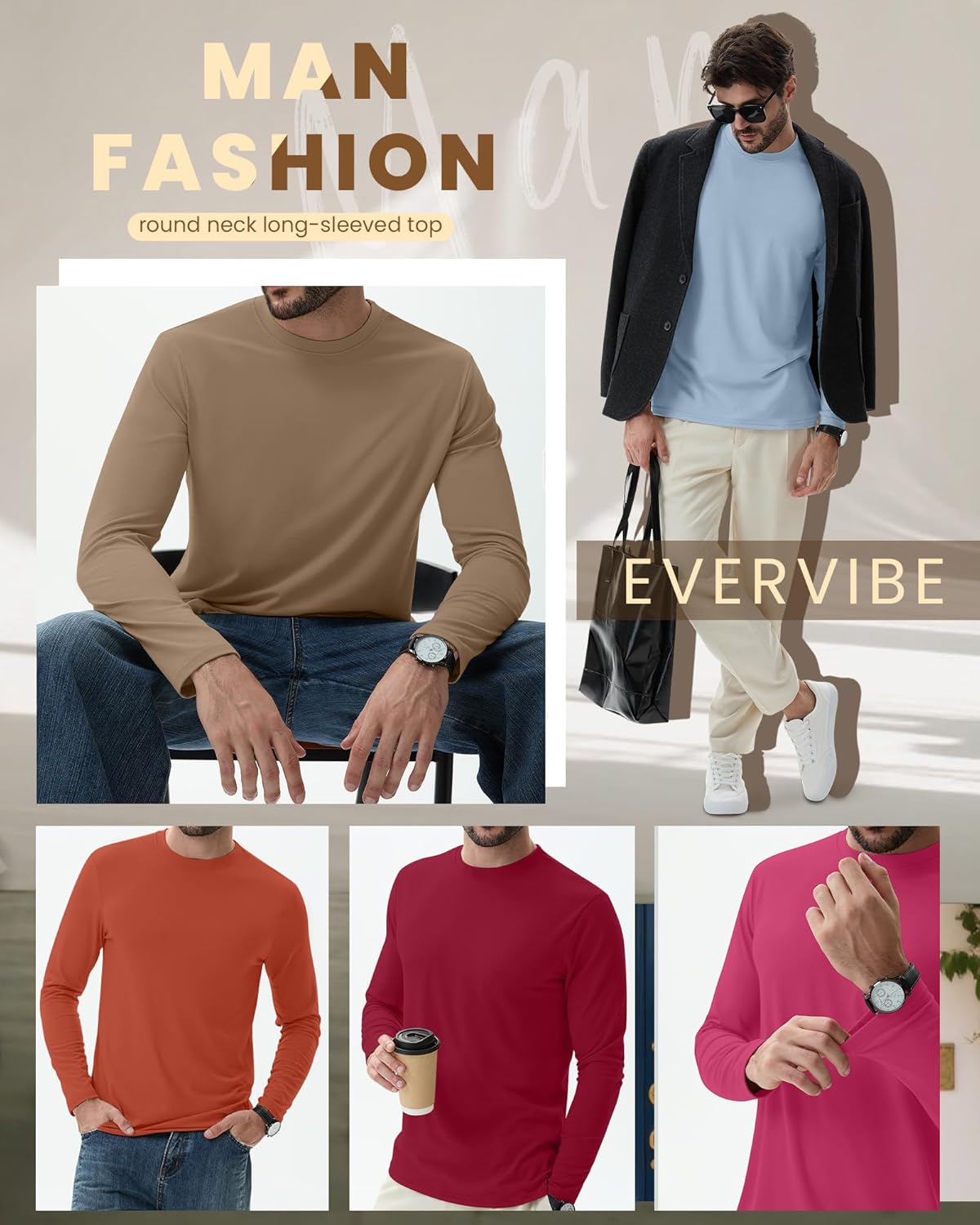 10 Pcs Mens Big and Tall Shirts Cotton Long Sleeve Top Bulk - Image 3