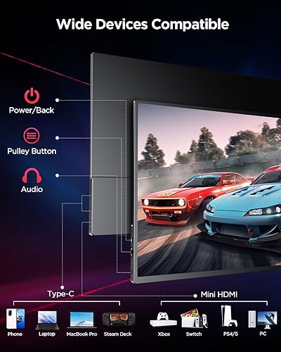 Miniatura 6 de UPERFECT Monitor portátil para juegos 2K 120Hz, 16" 2560x1600 QHD 16:10 400 Nits Monitor portátil para computadora portátil con VESA y cubierta HDR