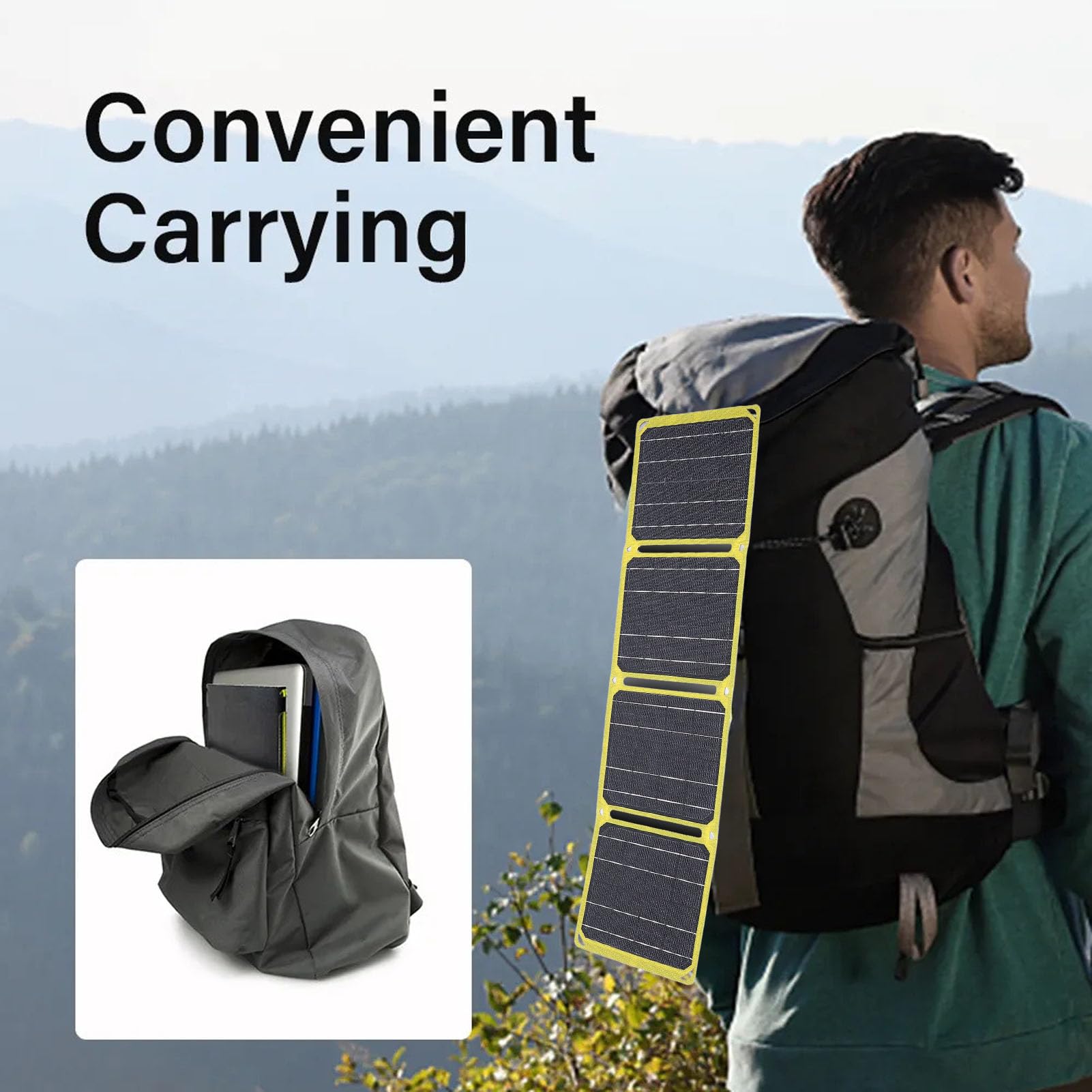 Panneau Solaire Pliable 40W, Chargeur USB-C DC pour Camping
