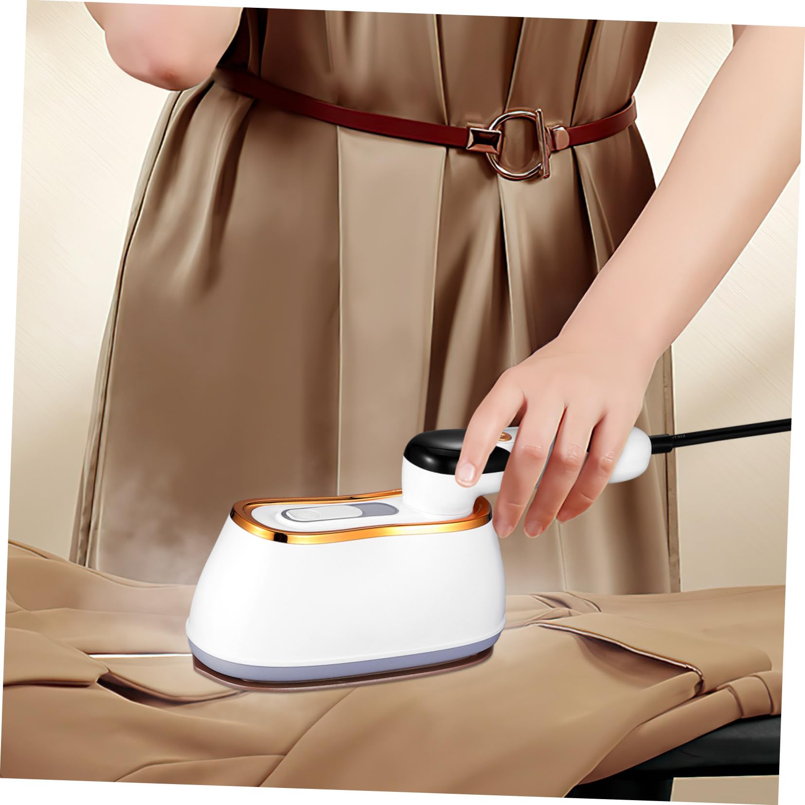 Cabilock Máquina de planchar de mano plegable de ropa Vapor portátil abs White