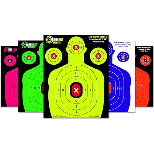 EasyShot Targets Shooting Targets 18 x 12inch Targets Highly Visible Neon Silhouette Paper Targets Heavy-Duty Paper Targets for Shooting in Short and Long Range Hunting Practice
