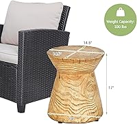 Vista 3 de Giantex Mesa auxiliar para exteriores en forma de reloj de arena, 14.5 pulgadas de profundidad x 17 pulgadas de alto, taburete de jardín hueco