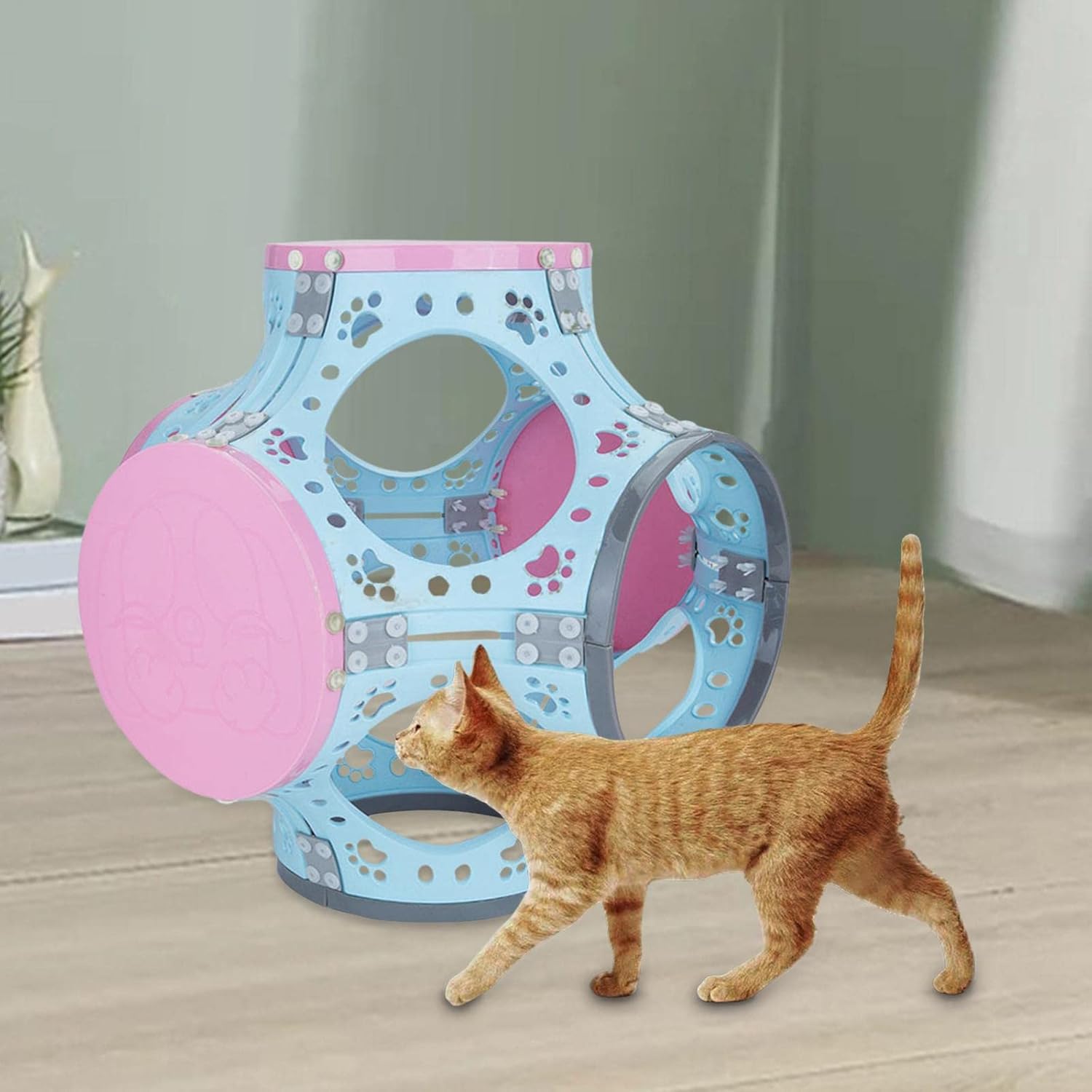 Baoblaze Cat Tunnel Tube Pay Toy Small Animals Pet Supplies Bed Playing Cat Climbing Frame Pet Interactive Toy for Dogs Puppy Kitten, Blue