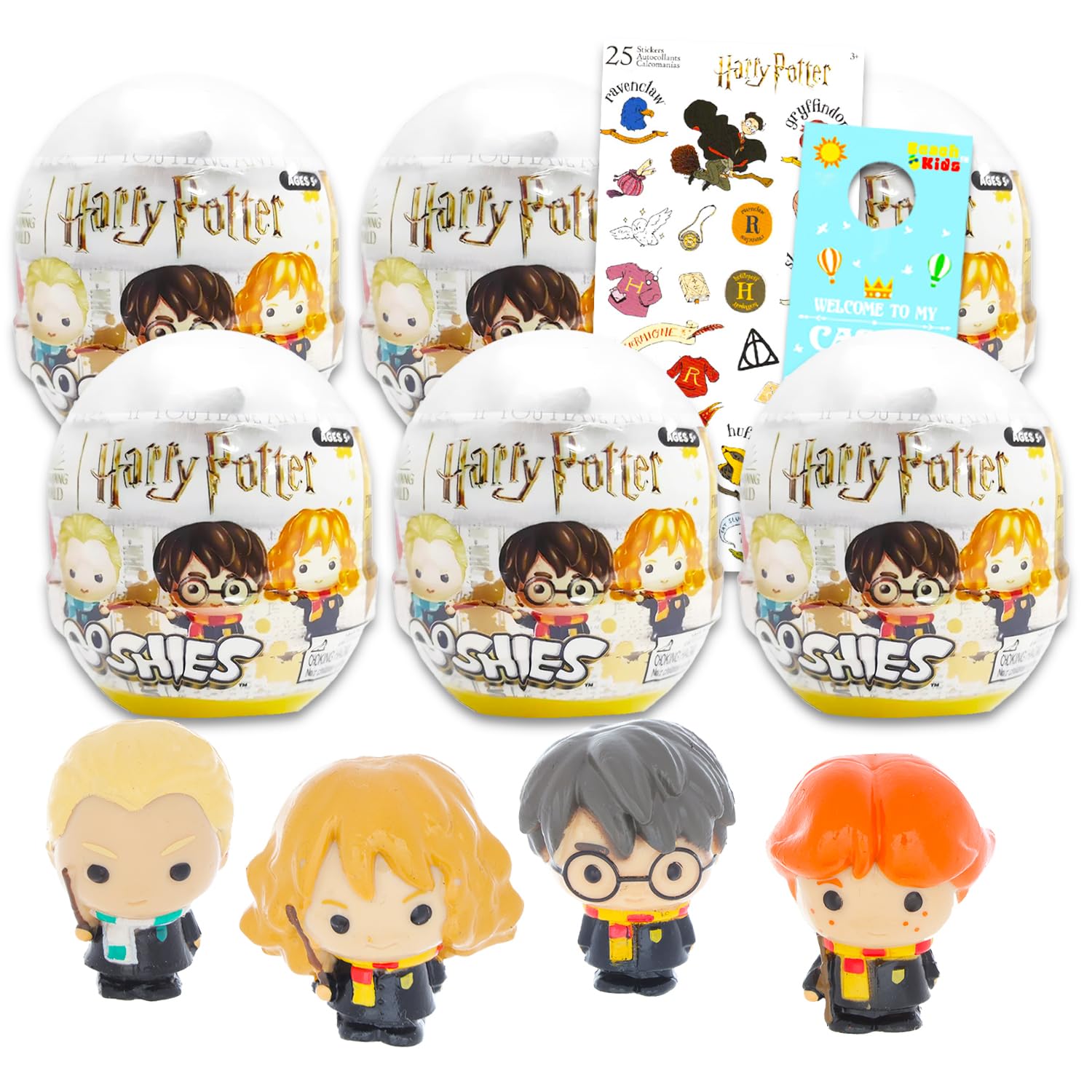 Harry PotterBlind Ball Mini Figures Party Favor 6 Pack - Bundle with 6 Harry Potter Ooshies Capsule Mystery Figures Plus Stickers, More | Wizarding World Mystery Toys for Kids