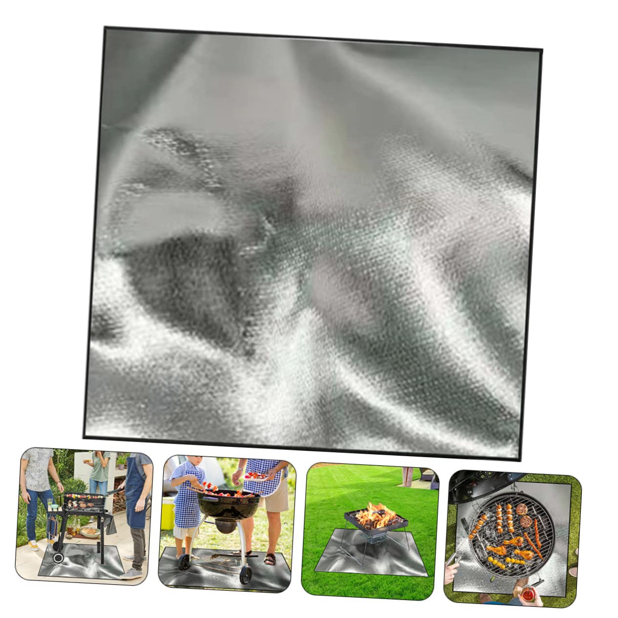 FUNOMOCYA Outdoor Camping Fire Retardant Blanket Fire Pit Mat Portable Fireproof Pad for Picnic and Deck Protection Square Shape