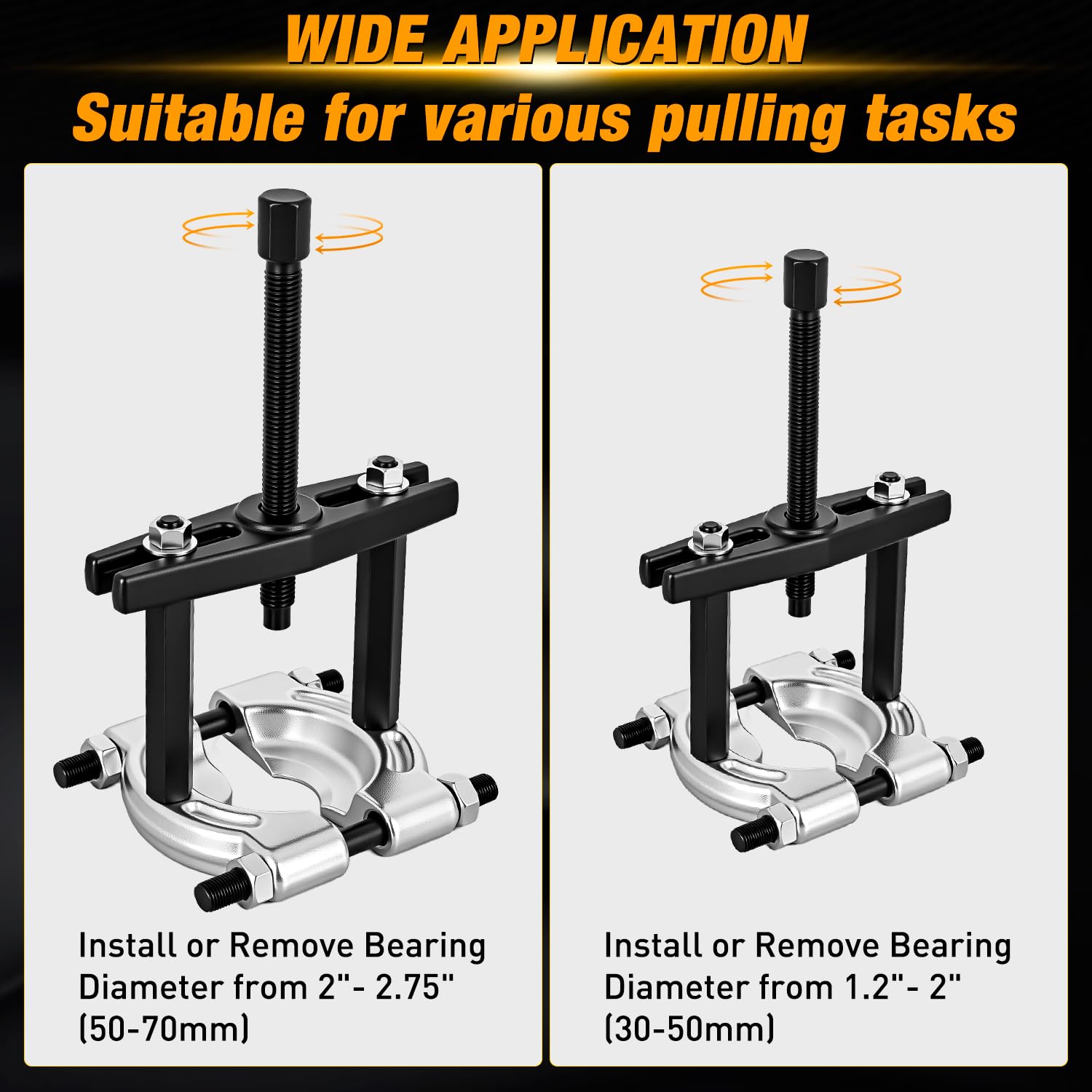 GOOACC Kit de 14 extractores de rodamientos, separador de rodamientos de capacidad de 5 toneladas con mandíbulas de 2 y 3 pulgadas, extracción de rodamientos de rueda y juego de extractor de eje de