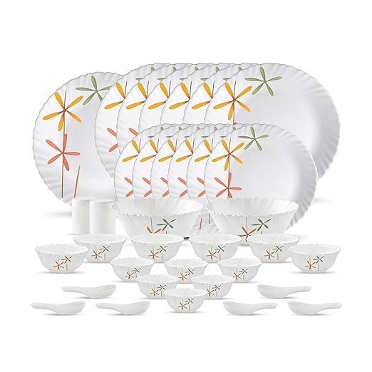 La Opala, Novo Collection, Opal Glass Dinner Set 35 pcs, Autumn Flower