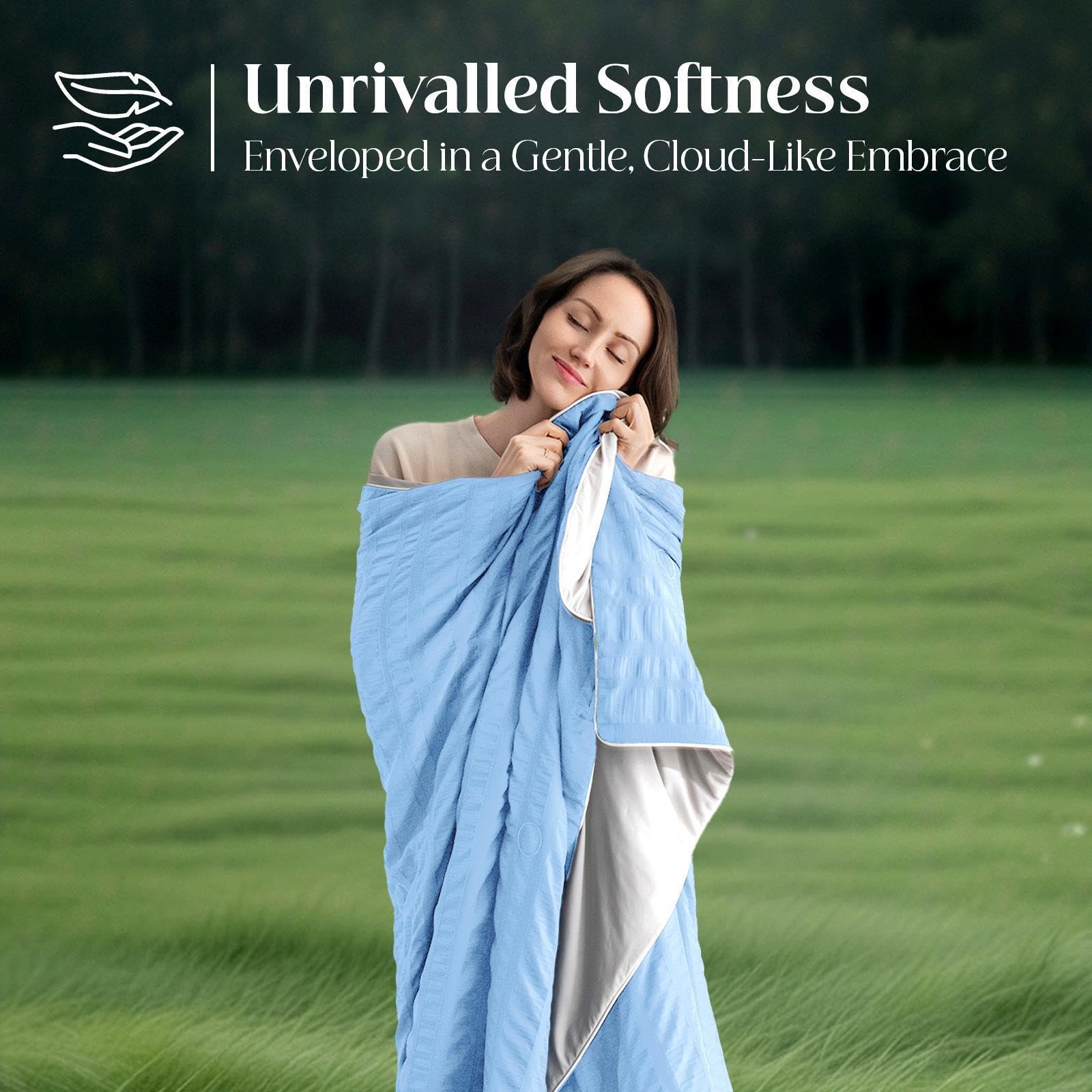 IKALIFE Manta Refrescante para Personas - Manta Fria Verano para Sofa Cama Q-MAX>0.5 Cooling Blanket Sabana Refrescante Enfriamiento Refrigerante Mantas Fresca Verano Azul 200x220 cm