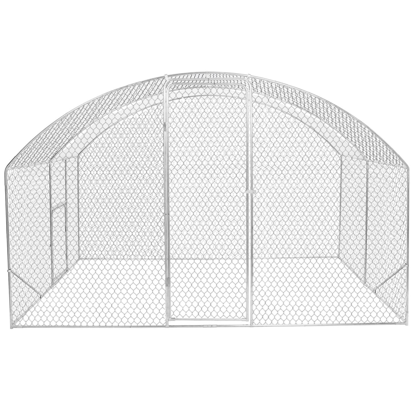 IDMarket - Recinto gallinero cúpula 7,5 m² Parque de malla 3x2,5 M con puerta lateral