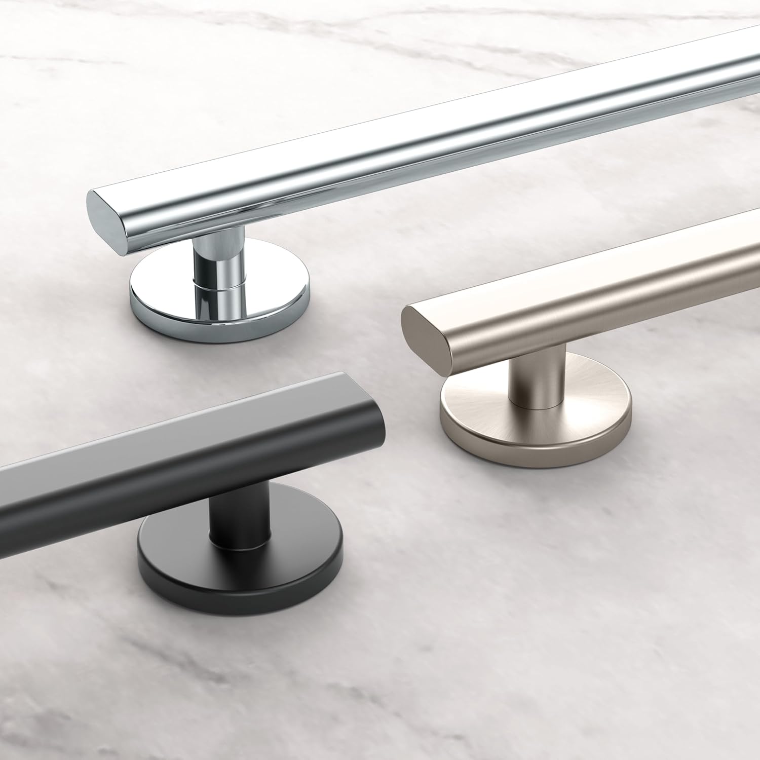 Gatco 671MX Nouveau 18" L Grab Bar, Matte Black/ADA Compliant Stainless Steel Safety Grab Bar for Bathroom