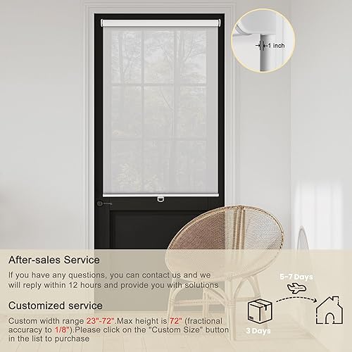 Miniatura 2 de Persianas filtrantes de luz para ventanas, sin cordón, con un 5% de apertura, cortinas enrollables de tela solar, traslúcidas y reducen el