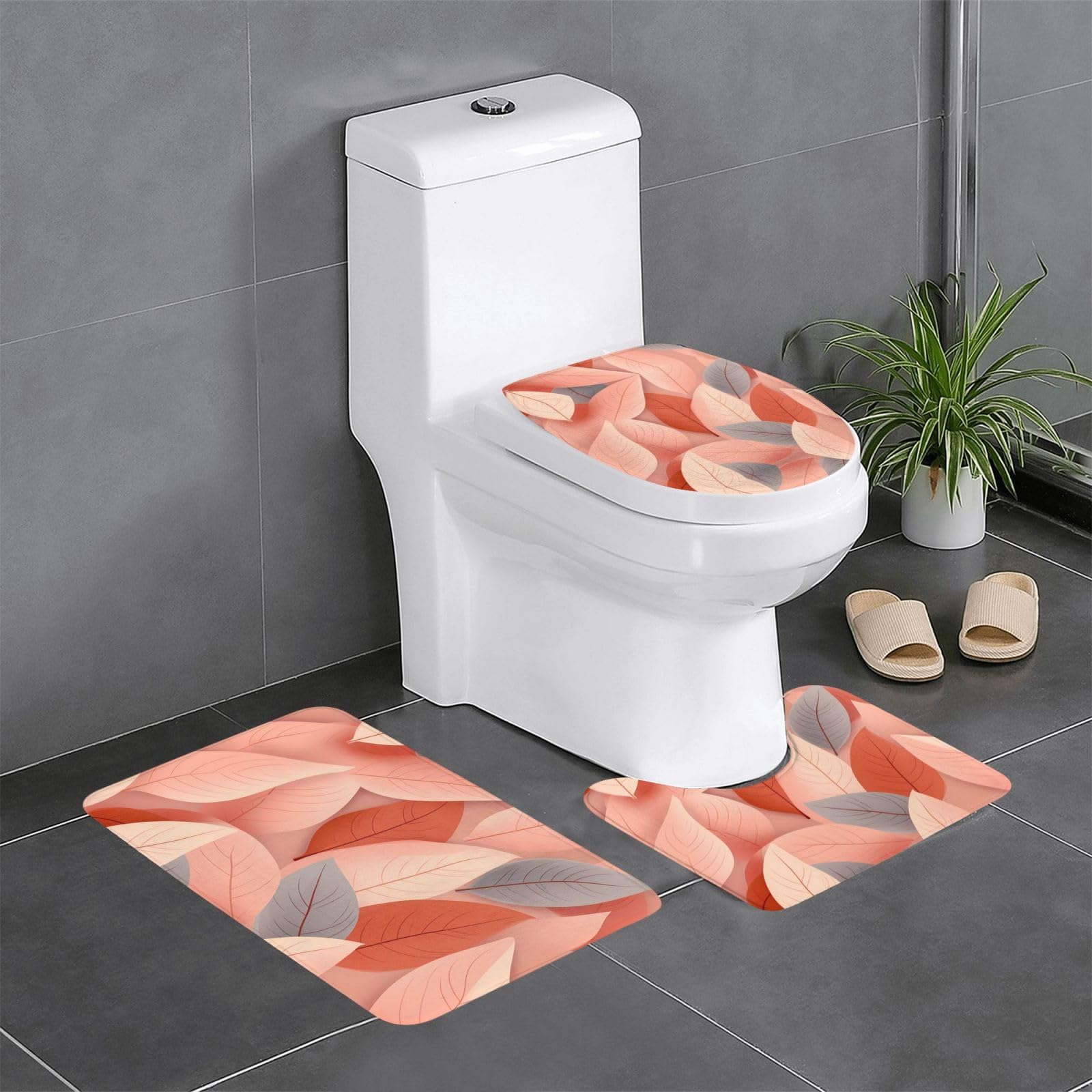 Tapis de bain antidérapant rectangulaire et ovale, set complet de 3 tapis WC