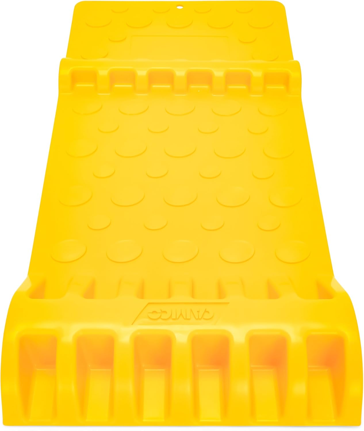 Camco AccuPark Parking Mat | Features 2 Raised Bumps for Parking Accuracy | Easy Installation with Heavy Duty Adhesive Tape | Yellow (42891)