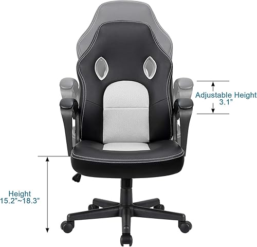 Miniatura 6 de Furmax Silla de oficina, silla de escritorio, silla de cuero para juegos, silla de computadora, estilo de carreras, ergonómica, ajustable,