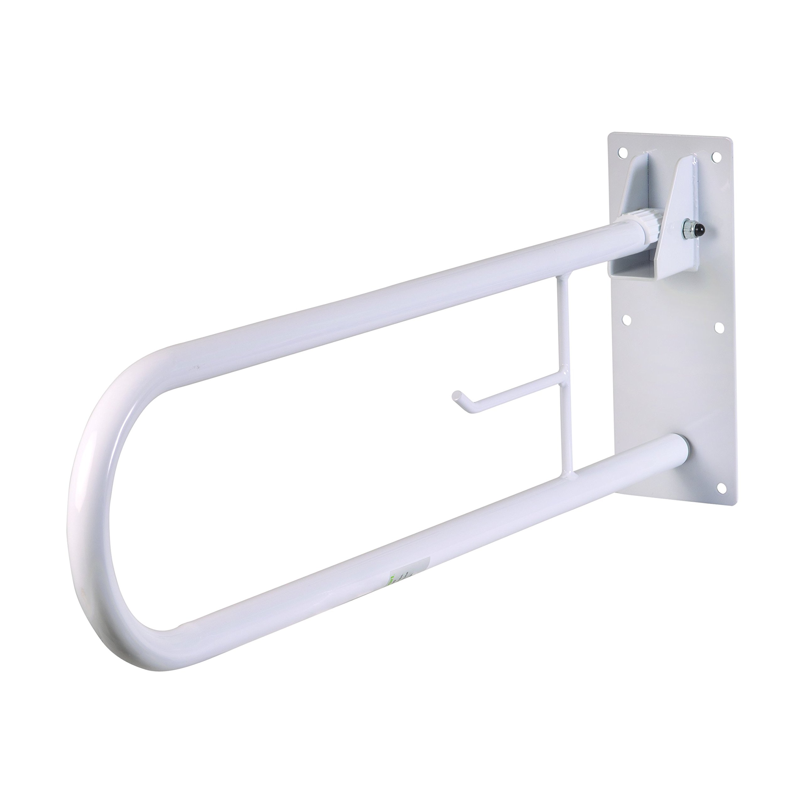 HealthSmartFold Away Grab Bar Handrail Shower Safety Rail, White