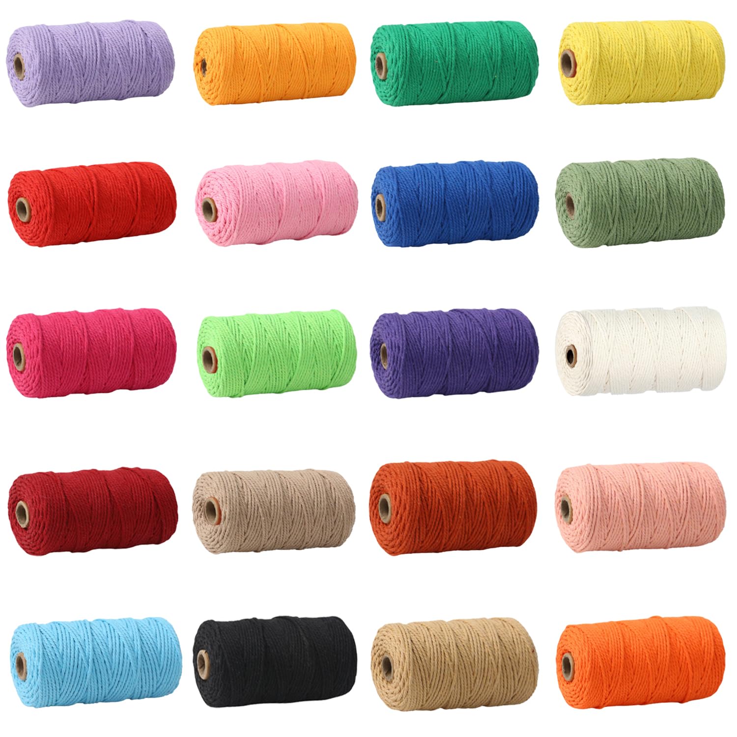 Corde en macramé naturel 2mm x 30m en coton pour travaux manuels
