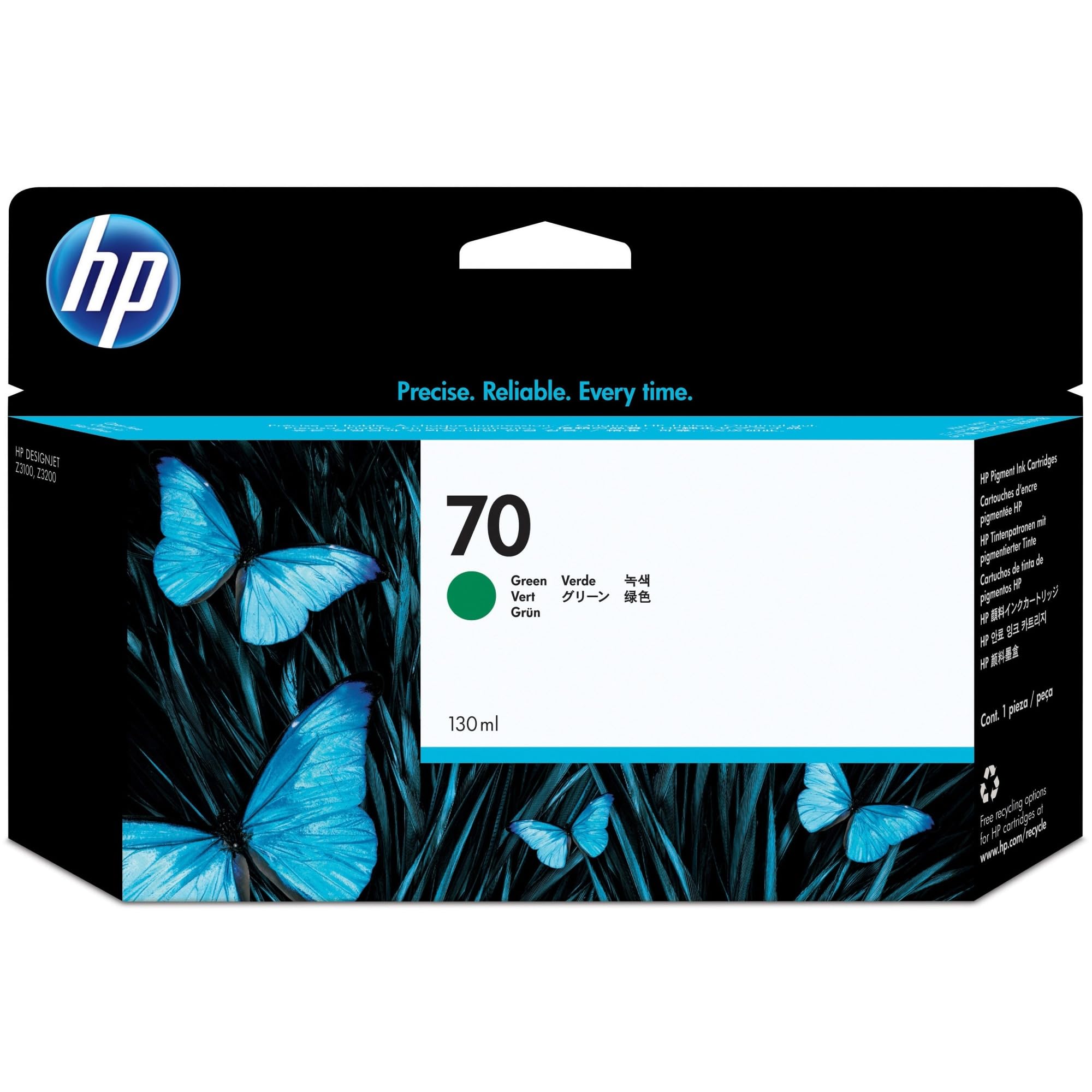 GENUINE ORIGINAL GUARANTEED HP 70 C9458A CYAN PRINTER INK CARTRIDGE Z3100 Z3200