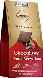 Lowçucar Chocolate 70% Cacau com Frutas Vermelhas – Low Carb, Sabor Irresistível – 70g