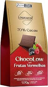 Chocolate 70% Cacau com Frutas Vermelhas – Low Carb, Sabor Irresistível – 70g