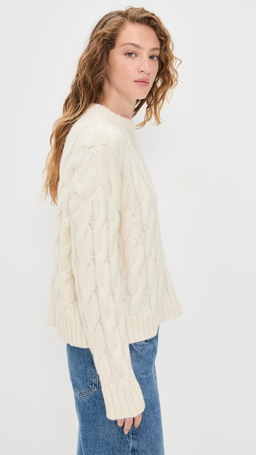 Jenni Kayne Women's Cable Serena Crewneck - Image 4