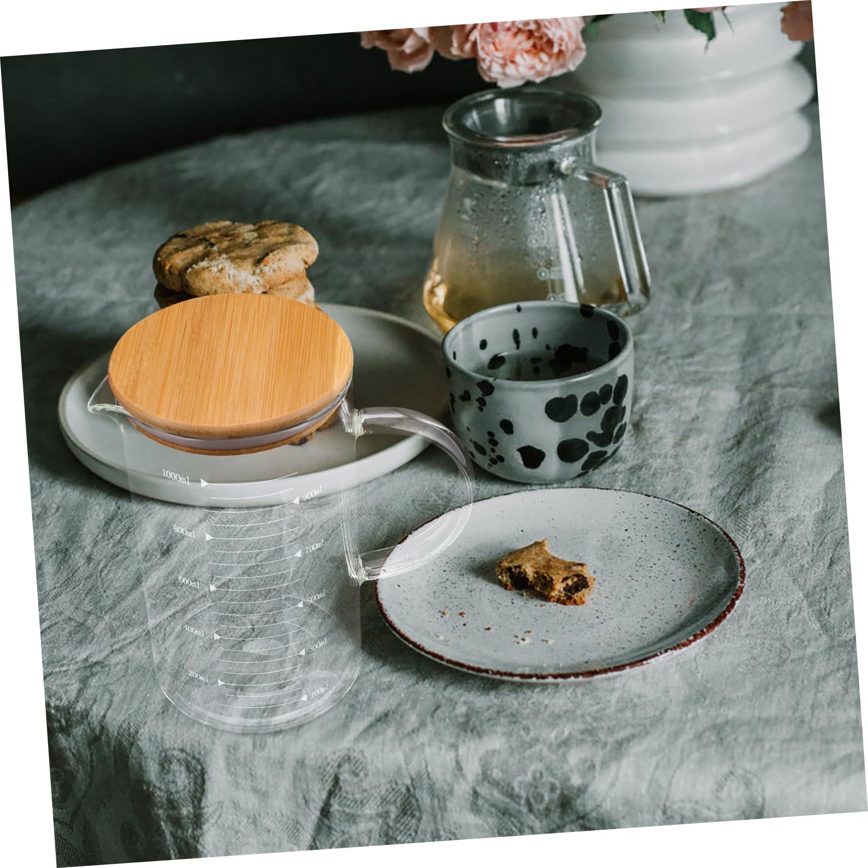 POPETPOP Tazza Con e Tazza Graduata in Vetro Per e Latte Contenitore Da Cucina Per Misurazioni Precise