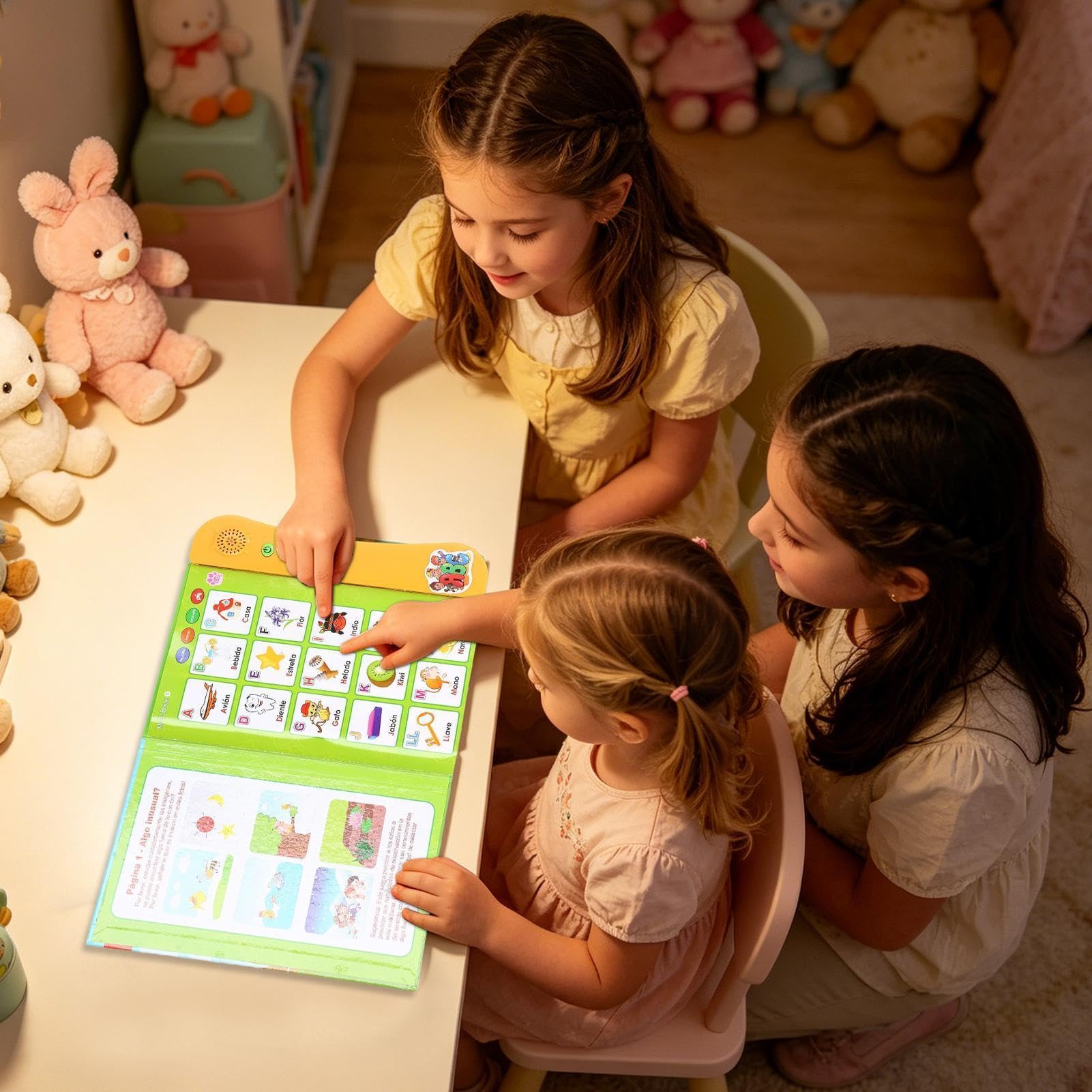 Libros Para Niños Con Botones De Sonido - Educativo Bilingüe Para Aprender Palabras,Libros Educativos Sonoros Para Niños,Para Niños Y Niñas 3 Años, Cumpleaños, De La Casa Escuela