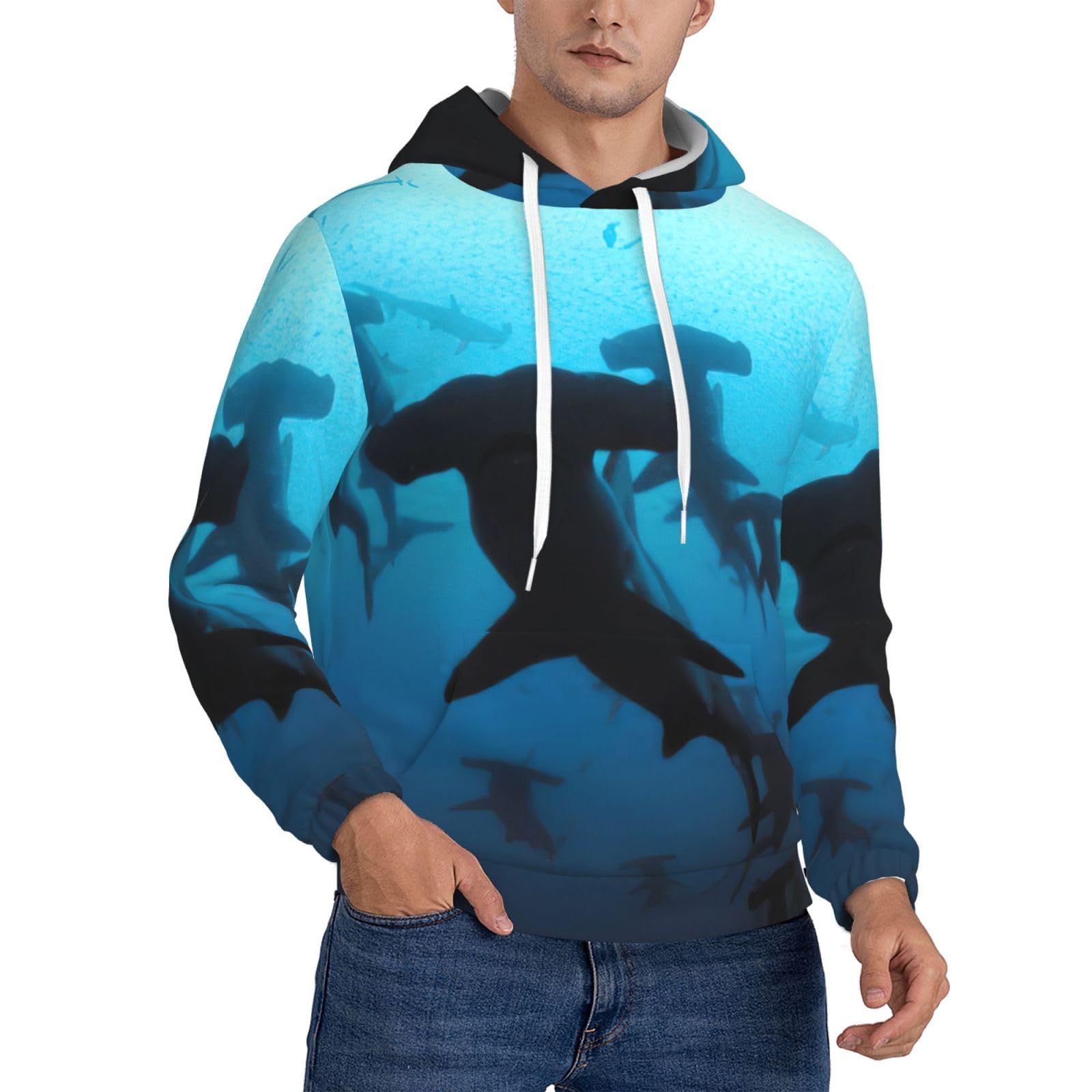 Sweat à capuche requins marteaux EdWal en polyester avec poche kangourou - 8