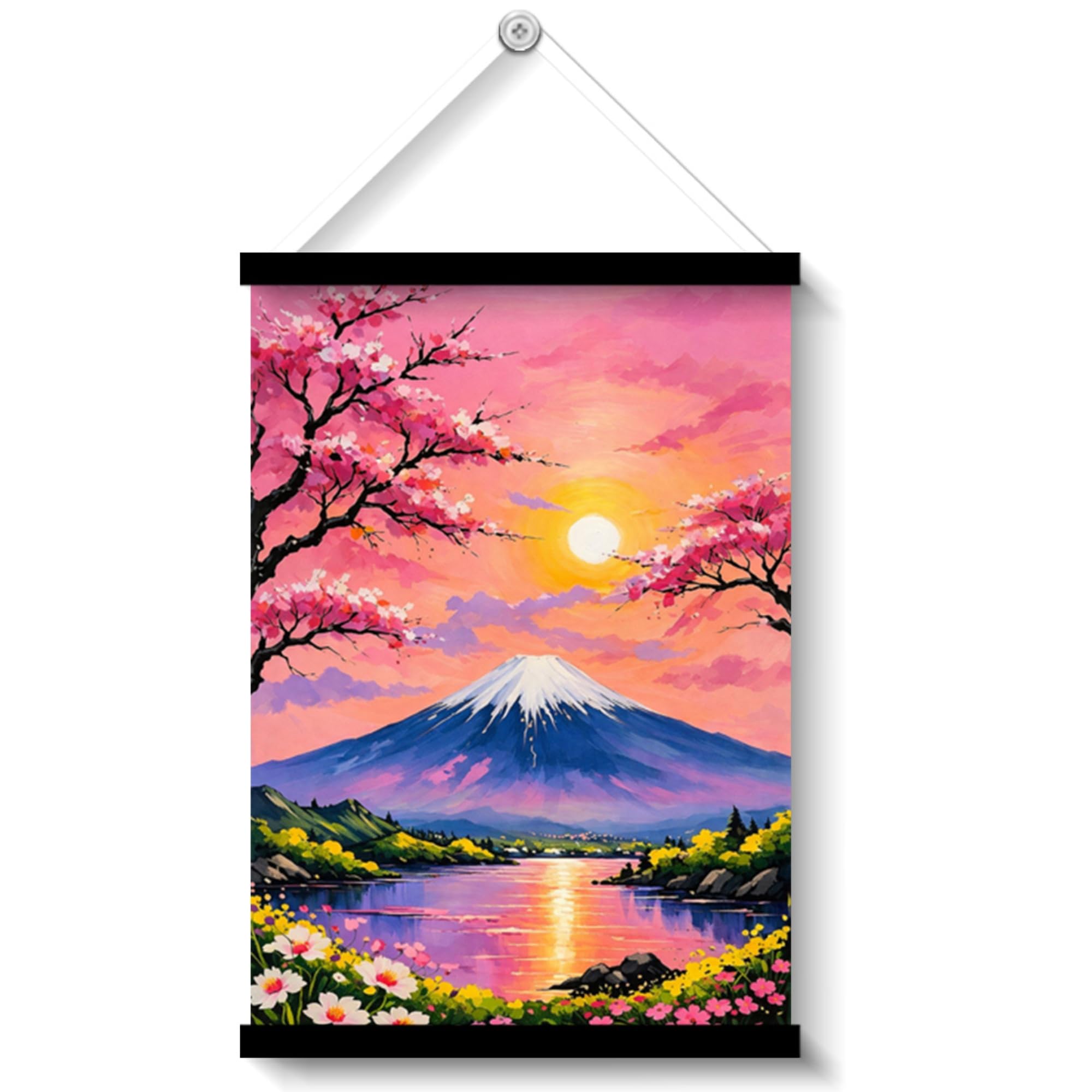tinywalk Framed Wall Art Painting for Living Room, Bedroom & Office | Home Wall Décor | 12 x 18 Inches | Modern art Painting for Living Room | Decor Hanging Ornaments (Pink view)