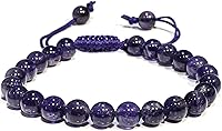 Vista 65 de Adjustable Crystal Bracelet – Gemstone Bead Bracelet with Adjustable Macrame String – Chic Gemstone Bracelet for Men and Women – 8mm Round Healing
