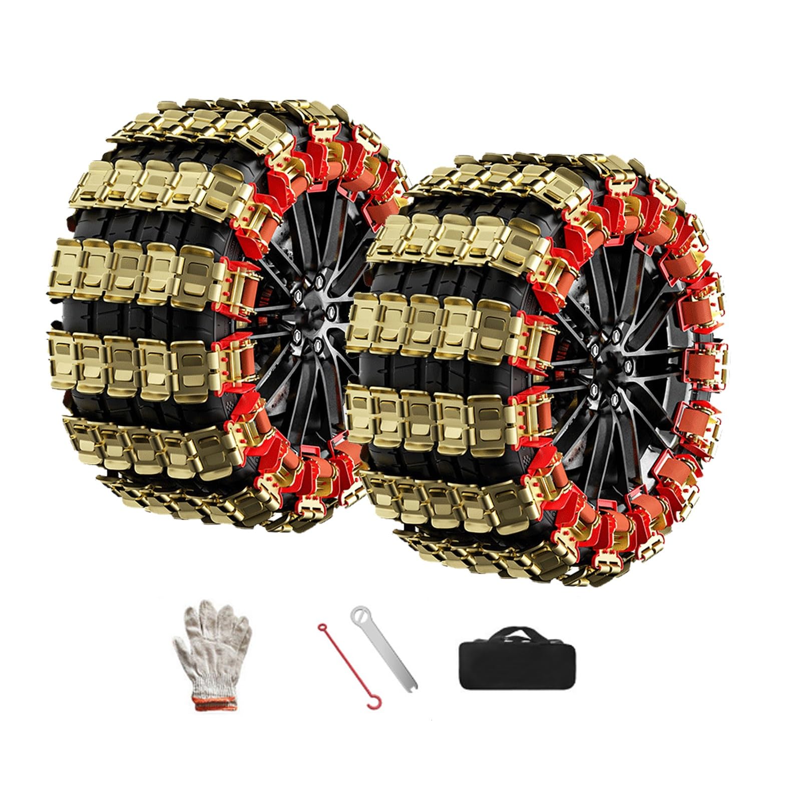 Cadenas Coche Nieve,Cadenas Ruedas Nieve, Para Coche CamióN Suv Adecuadas Para NeumáTicos Ancho Para Barro, Arena, Nieve, Hielo, Subida,6 Piezas(Small,Pack of 12)