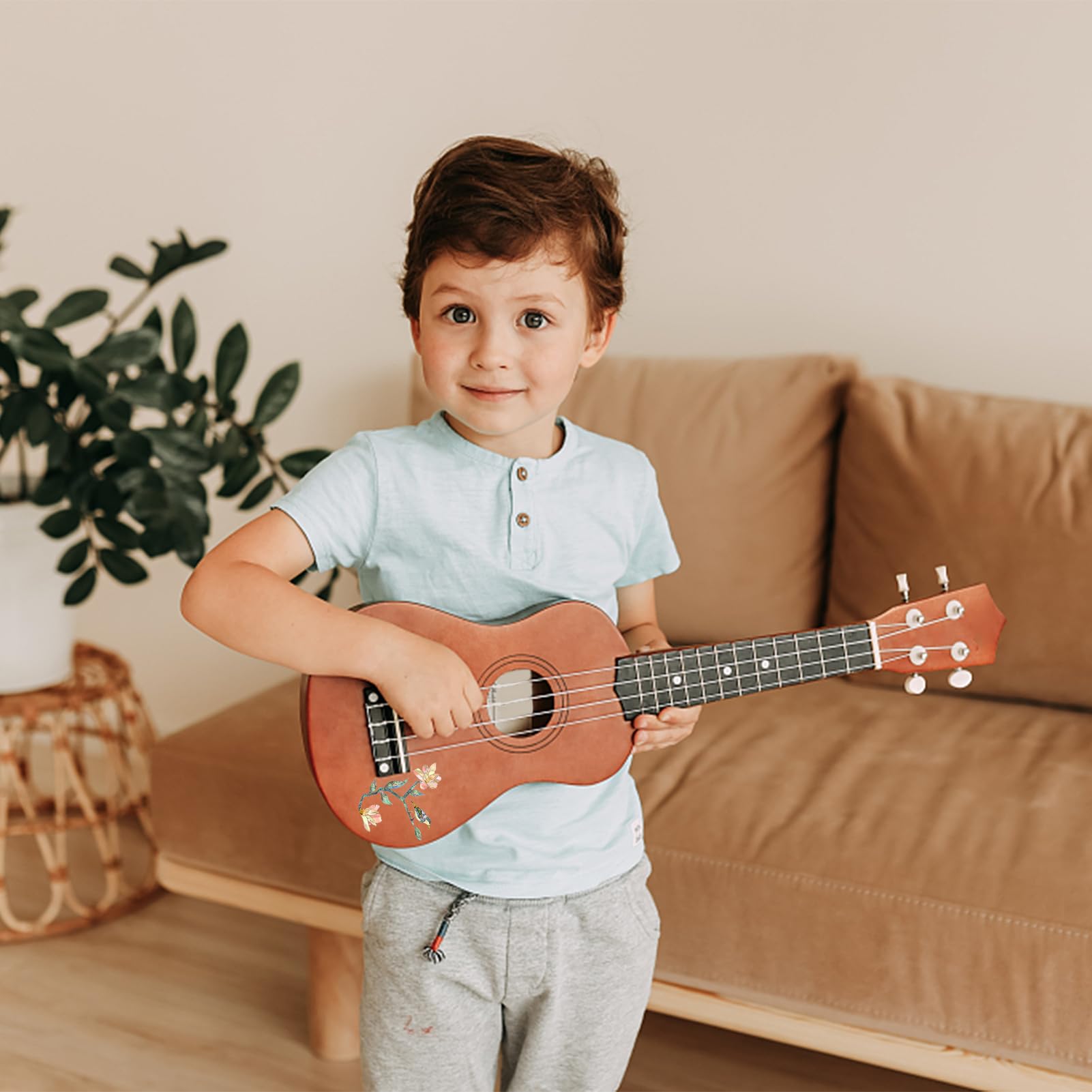 Adesivo per chitarra, intarsio con rosa magnolia in PVC, intarsio per paletta di chitarra, decorazioni per strumenti musicali, adesivi rimovibili con rosa per chitarre e bassi