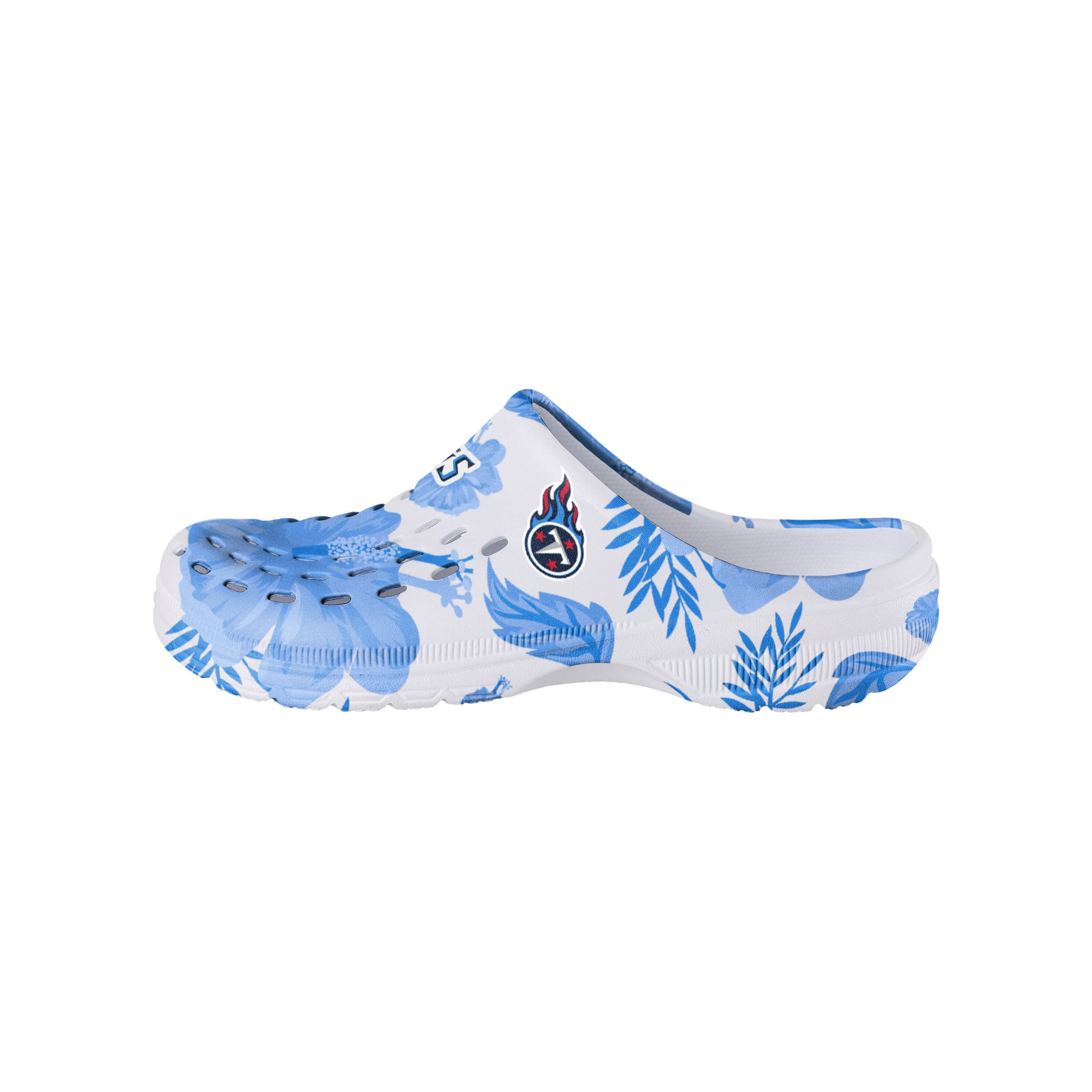 FOCO Tennessee Titans NFL Womens Floral White Clog - S